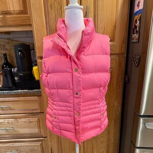 Lilly Pulitzer Pink Puffer Vest with Gold Accents